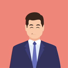 Smiling Businessman Avatar Illustration. Vector Image