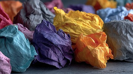 colored crumpled crushed paper horizontal backgrounds surface