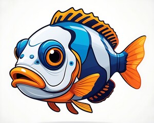 cartoon fish isolated on white