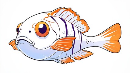 vector illustration of a cartoon fish