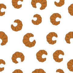 Delicious Croissant Delight, A Seamless Pattern Showcasing French Pastry