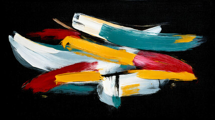 strokes in vivid neon colors exploding across a black background