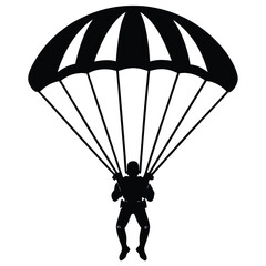 Silhouette of a Person Kite Surfing, Windsurfing, or Kitesurfing