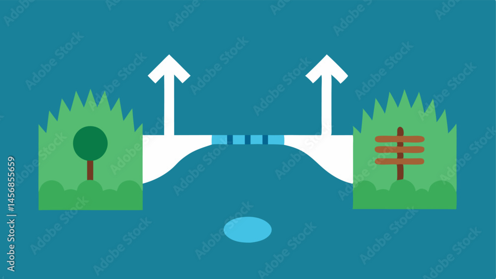 Poster bridge to invasion a visual split between two ecosystems with an invasive species bridge connecting 