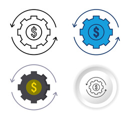 Modern and professional Money Management icons designed in four different styles, flat, outline, glyph and minimal button. Perfect for personal finance projects, banking apps, etc.