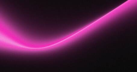 Abstract pink glowing curve on black background.