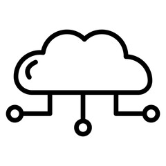Cloud Computing Vector Line Icon Design