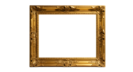antique gold frame isolated on white background