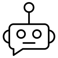 AI Chatbot Vector Line Icon Design