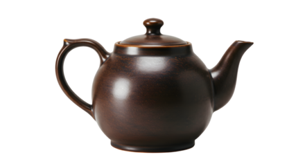 old ceramic teapot isolated on white background