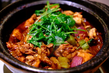 Chongqing chicken pot, spicy Chinese food