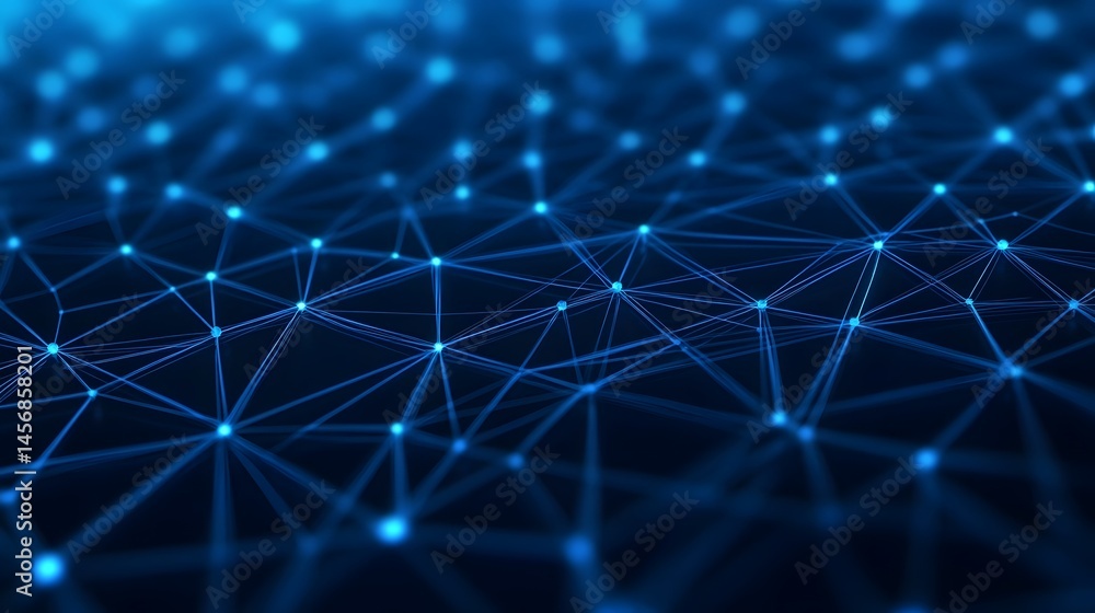 Poster digital blue matrix pattern with glowing lines
