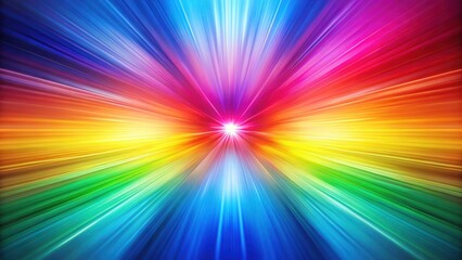 Dynamic Colorful Rays Converging at a Bright Central Point, Creating an Intense Visual Experience of Speed and Energy