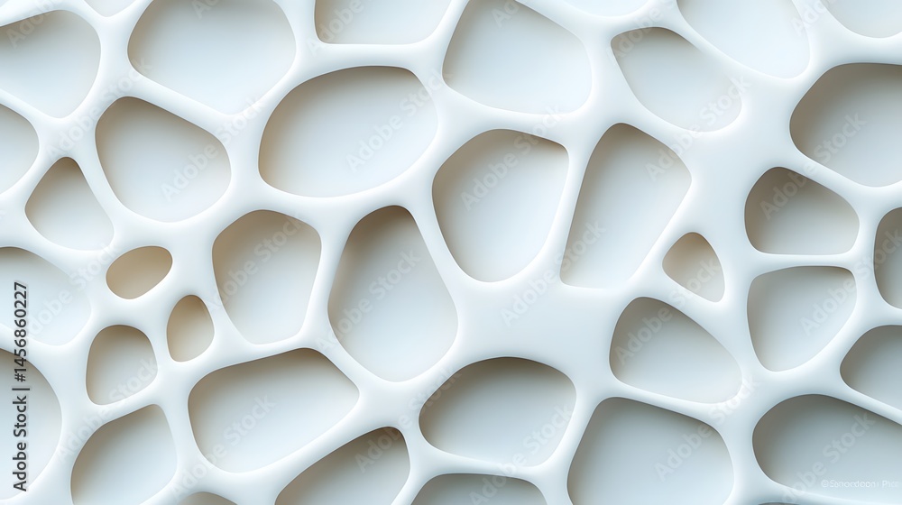 Poster abstract geometric white pattern with depth and shadows