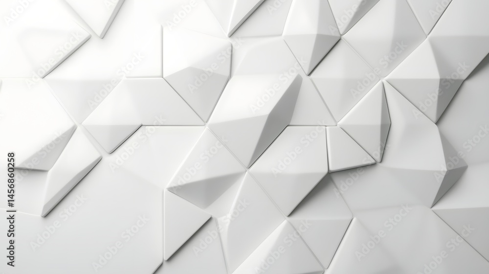 Poster intricate geometric white pattern with depth and shadows