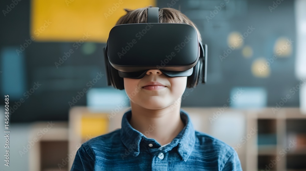 Poster student using augmented reality technology in a classroom
