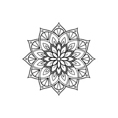 Circular pattern in the form of a mandala. Henna tatoo mandala. Mehndi style. Decorative pattern in oriental style. Coloring book page.