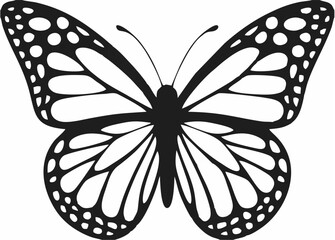 Elegant butterfly silhouette - intricate monarch