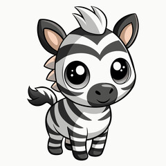 Adorable Cartoon Baby Zebra Illustration