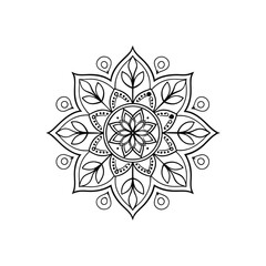 Circular pattern in the form of a mandala. Henna tatoo mandala. Mehndi style. Decorative pattern in oriental style. Coloring book page.