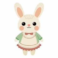 Adorable Cartoon Bunny Rabbit in Cute Outfit
