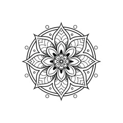 Circular pattern in the form of a mandala. Henna tatoo mandala. Mehndi style. Decorative pattern in oriental style. Coloring book page.