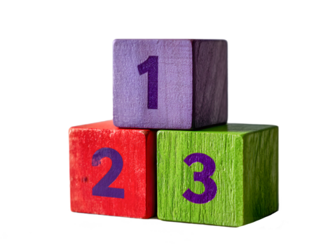 Stacked Wooden Blocks with Numbers Transparent PNG