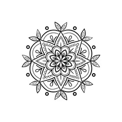 Fototapeta premium Circular pattern in the form of a mandala. Henna tatoo mandala. Mehndi style. Decorative pattern in oriental style. Coloring book page.