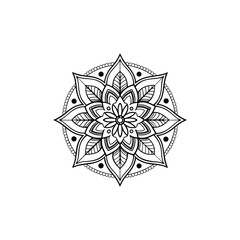 Circular pattern in the form of a mandala. Henna tatoo mandala. Mehndi style. Decorative pattern in oriental style. Coloring book page.
