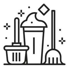 Mop vacuum cleaner isolated on white background