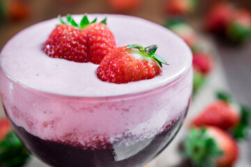 açaí with strawberry milk shake 