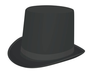 Grey  cylinder hat. vector illustration