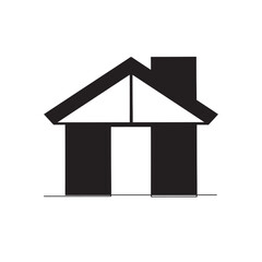  House icon vector. Home icon vector. Continuous line black
