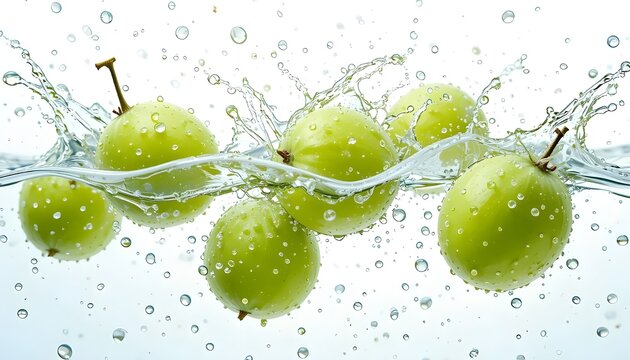Frozen Mid-Air Splash of Nelli Fruit (Sri Lankan Gooseberry)