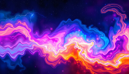 Dynamic cosmic swirl digital universe abstract art vibrant colors close-up cosmic exploration