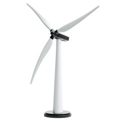 Compact wind turbine isolated on transparency background, showcasing modern design and renewable energy technology