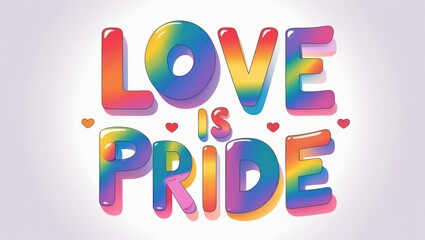 Fototapeta premium Love is Pride: Rainbow LGBTQ+ Pride Graphic
