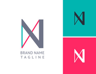 Art letter N set, for your logo abstract design