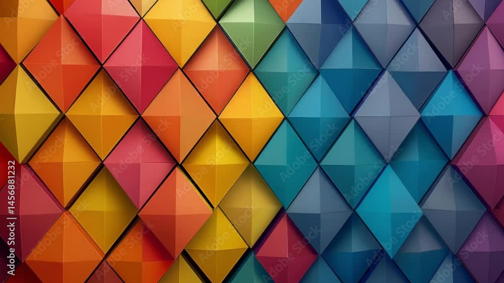Poster colorful geometric patterns create a vibrant backdrop for artistic expression in stunning 4k resolut