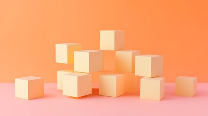 Obraz premium A gradient background with 3D geometric cubes 