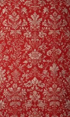 Rich red damask wallpaper with intricate details on white background , design, pattern, wall