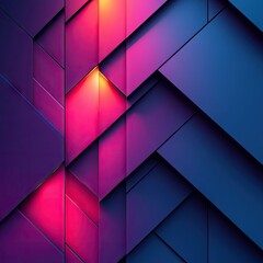 Obraz premium Abstract geometric shapes, vibrant colors, glowing light, modern background, tech design