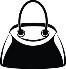 Handbag silhouette, female bag silhouette, handbag vector, shopping bag vector silhouette, vector illustration