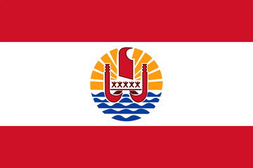 Flag of French Polynesia – Editable EPS Vector in High Resolution (Territorial Country Symbol)