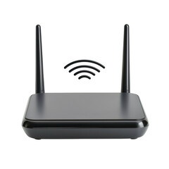 Modern WiFi router with antennas, designed for high speed internet connectivity and signal strength. Ideal for home or office use