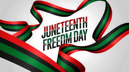 Obraz premium Juneteenth Freedom Day Celebration Ribbon Design