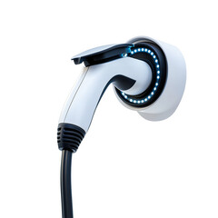 Electric vehicle charger with sleek design, featuring illuminated indicators for charging status. Ideal for modern electric vehicles