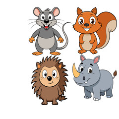 set of funny animals