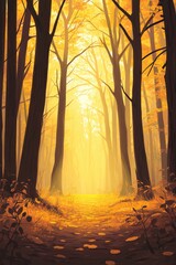 Obraz premium Autumn Forest Path