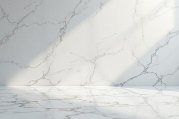 White marble surface with delicate light reflections , still life, reflection, elegant